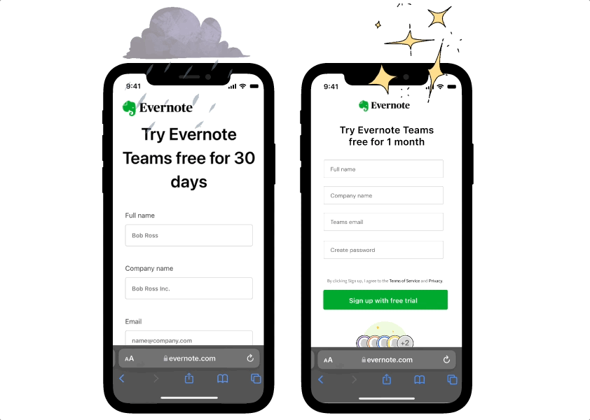 Evernote — Teams Sign-up Onboarding Redesign