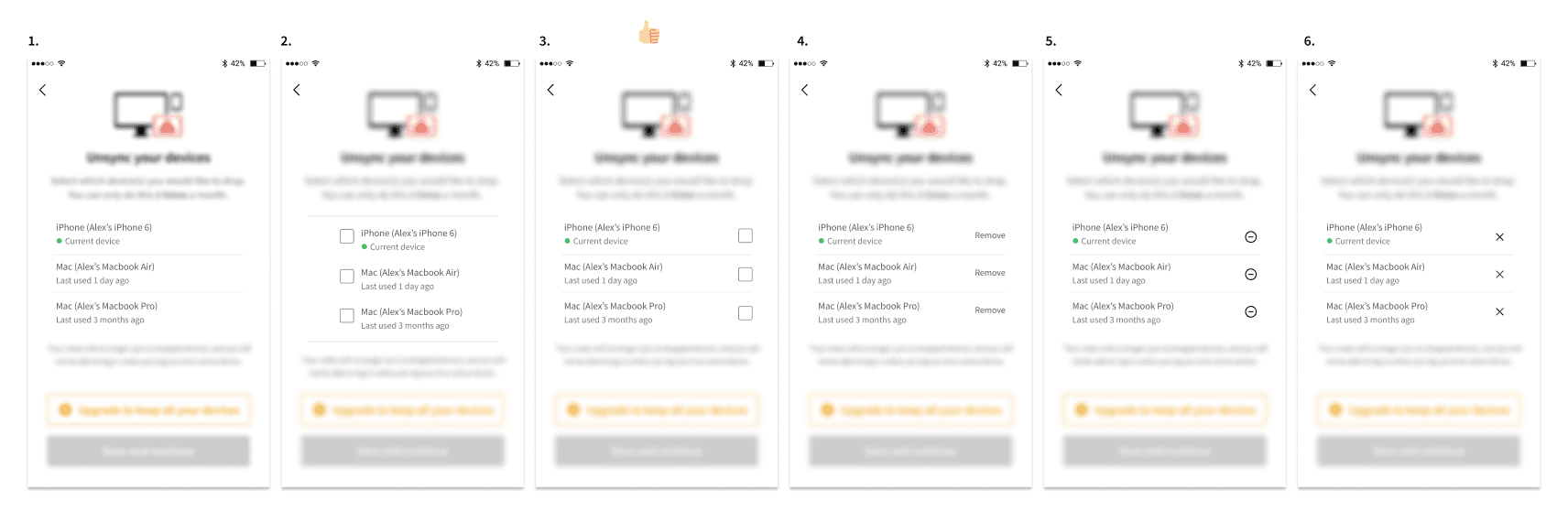 Multi-select iterations