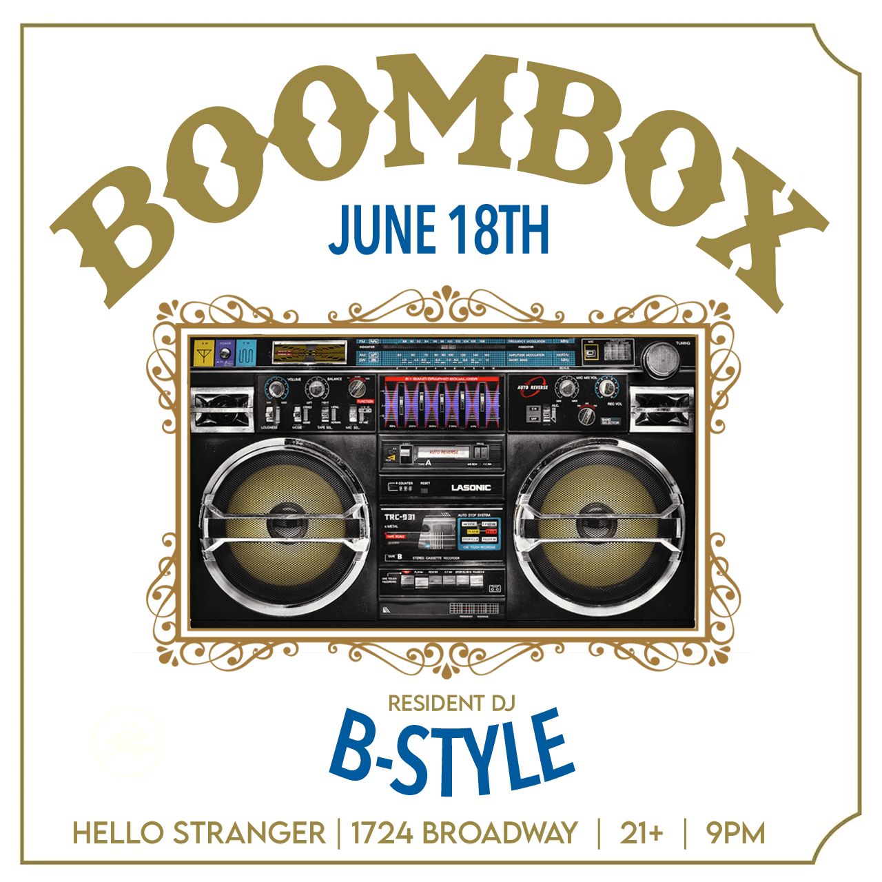 Boombox event flyer