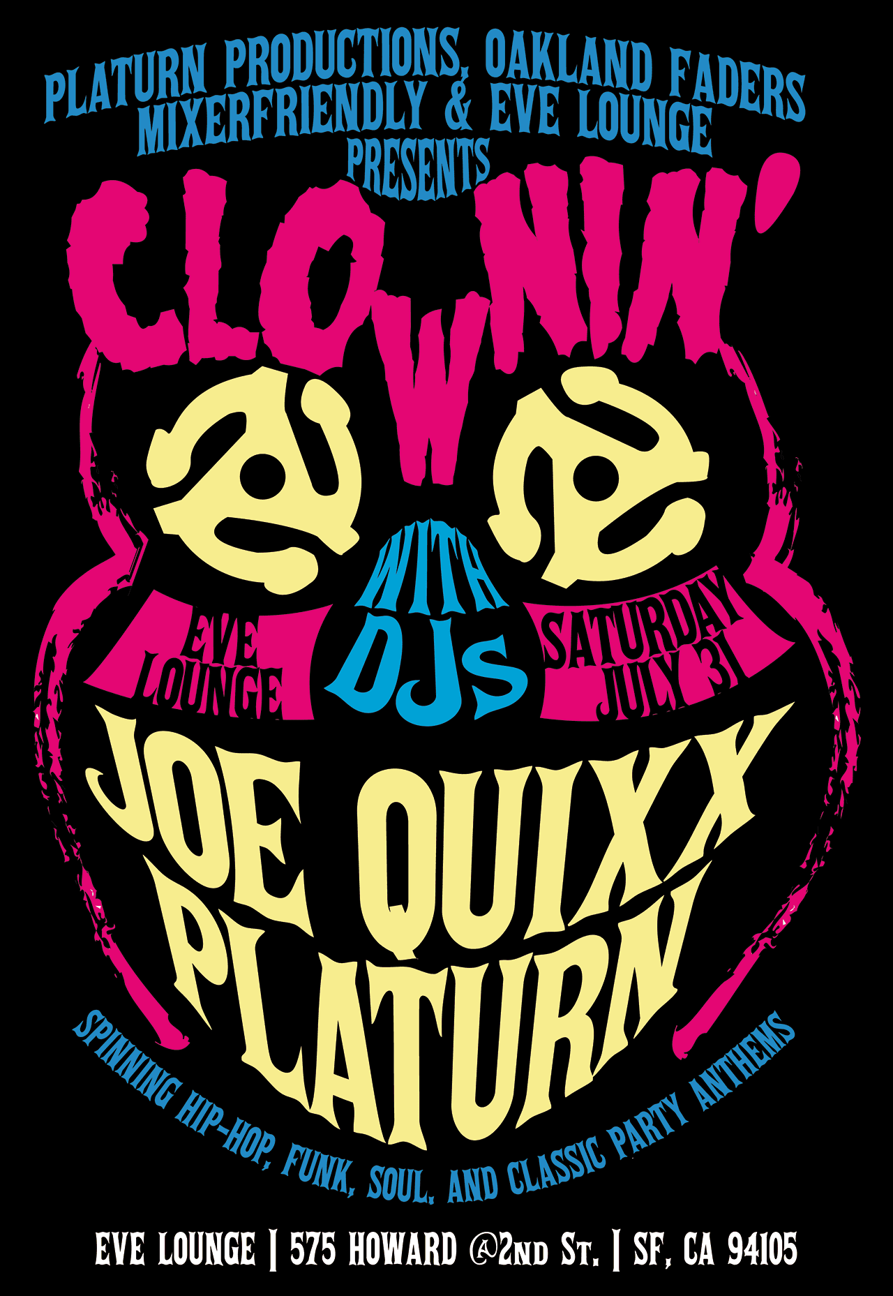 Clownin event flyer