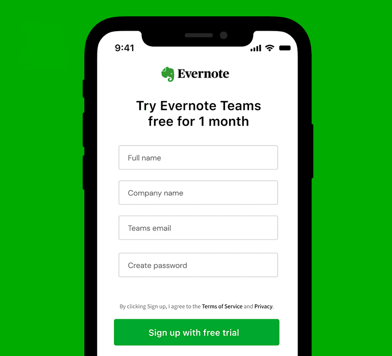 Evernote — Teams Sign-up & Plan Picker Redesign