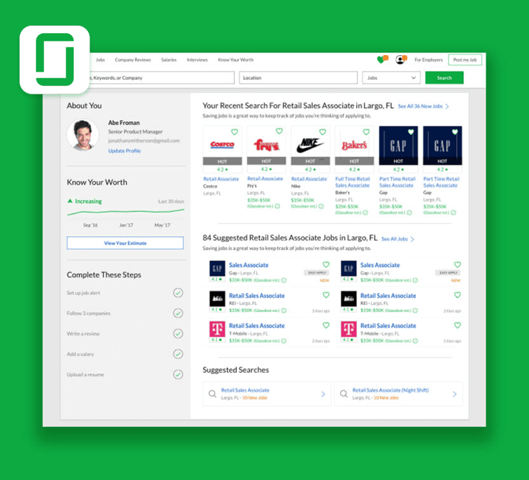 Glassdoor — Jobs to Content